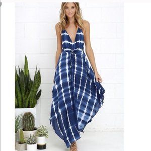 Lulu’s Blue Tie-Dye Maxi Dress